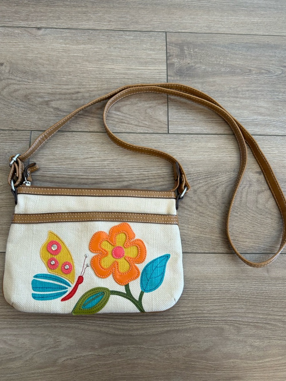 Relic Floral Butterfly Crossbody Bag Canvas Small Purse